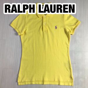 RALPH LAUREN ラルフローレン 半袖ポロシャツ レディースサイズ M イエロー 刺繍ポニー