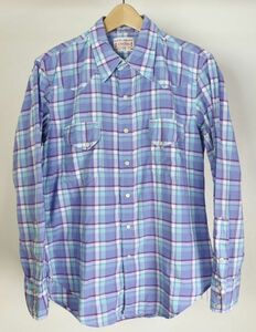 BONCOURA ボンクラ check western shirt チェック ウエスタン シャツ 38 ラベンダー b2755