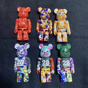 【6体まとめ】BE@RBRICK 100% メディコムトイ 6体セット 迷彩 カモフラ ベアブリック フィギュア MEDICOM TOY 