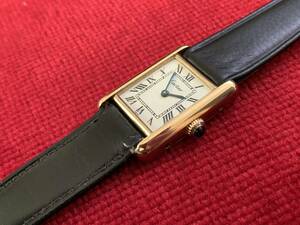 CARTIER カルティエ 初期型 マストタンク レディース スクエア 手巻き腕時計 20ミクロン金張り ビンテージ アンティーク 