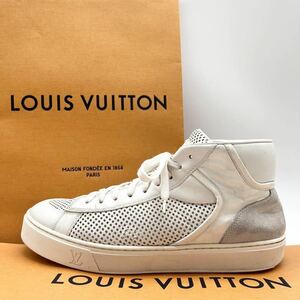 激安！1円 【極美品】 LOUIS VUITTON ルイヴィトン 【王者の貫禄】 メンズ スニーカー ハイカット ダミエ パンチングレザー スエード LV 白