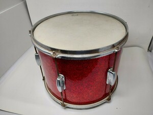 TU195【中古】Nikkan drums a JAPAN Pearl/ニッカン/パール/タム/楽器/打楽器/マーチングドラム/本体のみ/赤/レッド/小学生/鼓笛隊/太鼓