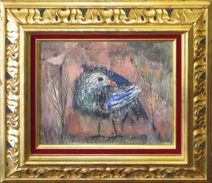  　　田畔司郎　6F　「鳥」　　油彩画　　【正光画廊　5000点出品中！お好みの作品が見つかります】　　　