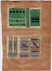 戦前　煙草　たばこ　空箱　パッケージ　CHIENMENなど　計4点　アンティーク