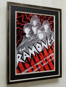 ラモーンズ/1980 ライブポスター/額装/The Ramones/ジョーイ・ラモーン/Joey Ramone/Punk/パンクロック/レジェンド/ロックアイコン