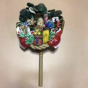 祝　飾り物　祭り　商売繁盛　開店祝　花飾　アンティーク　オブジェ　インテリア　郷土玩具 羽子板