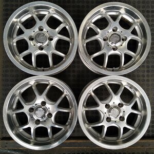 管理番号：S7-4【4本価格】【14x5J 4x100 ET+45 ハブ73】PIAA ROZZA・キューブ マーチ等・直接引取可能・下取り可能