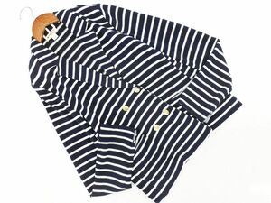 BROOKS BROTHERS ブルックスブラザーズ 綿麻 ボーダー カーディガン sizeS/白ｘ紺 ■◇ ☆ dea9 レディース