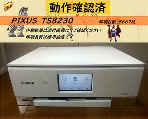  キャノン　ピクサス　TS8230 WH （ホワイト）インクジェットプリンター　印刷枚数　5667枚　中古現状品