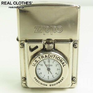 ZIPPO/ジッポー TIME LIGHT/タイムライト 時計付き 1996年製【動作未確認】 /LPL