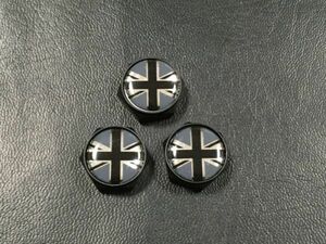 送料無料 3個 イギリス ナンバー プレート ボルトカバー ブラックジャック ミニクーパー MINI BMW ユニオンジャック ベントレー ブラック