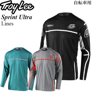 【在庫調整期間限定特価】 Troy Lee ジャージ 長袖 自転車用 Sprint Ultra Lines ブラックホワイト/M