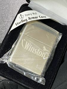zippo ウィンストン スターリングシルバー アーマー 純銀 限定品 希少モデル 2015年製 Winston STERLING SILVER ARMOR ベロアケース