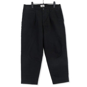 CALEE キャリー T/Cツイル 1タックワイド チノパンツ CL-23AW075 T/C TWILL TUCK WIDE TROUSERS コットン ブラック 黒 XL 20018365