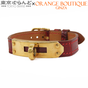 101721294 エルメス HERMES ケリーウォッチ用 ベルト 〇W刻印 ボルドー クロコダイル 尾錠付き 腕時計ベルト レディース