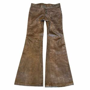 real cow leather flare pants TORNADO MART size L if six was nine Yasuyuki Ishii 14th addiction kmrii share spirit halb Goa