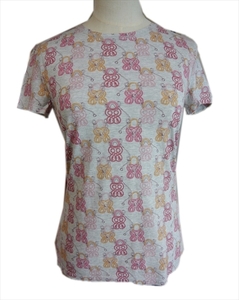 未使用保管品 エルメス Tシャツ レディース 34 グレー ピンク コットン ベルト