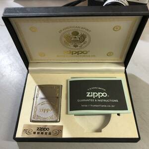 ZIPPO　エッチングゴールド　ライターのみ　大きな写真あり　1円