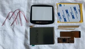 【現状品】ガラスパネルスクリーンレンズfor Game Boy Advance GBAシステム交換用 ゲームボーイアドバンス 改造用 IPSバックライト液晶