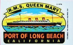 クイーンメリー　ビンテージステッカー　QUEEN MARY　カリフォルニア　ロングビーチ