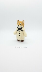 犬　柴犬　コート犬　ハンドメイド 羊毛フェルト ミニチュア インテリア雑貨 kinako