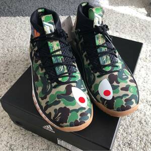 【新品】A Bathing Ape x Adidas Dame 4 BAPE Camo 28.5cm 緑 AP9975 エイプ アディダス 迷彩 シャーク スニーカー US10.5