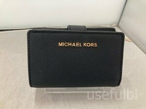 【MICHAEL KORS】　マイケルコース　折財布　コンパクト財布　ブラック　黒　PVC　SY03-AE2