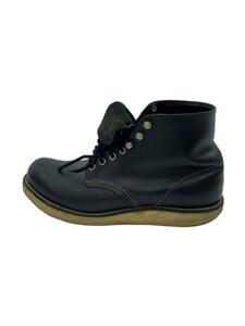 RED WING◆デッキシューズ/US8/BLK/レザー/usa製
