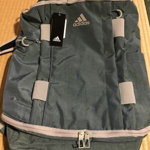 adidasアディダス☆バックバッグ☆グレーグリーン