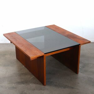 Brown Saltman ヴィンテージ ローテーブル/ガラス板 テーブル ブラウンソルトマン ディスプレイ 家具 ミッドセンチュリー#510-175-164-219
