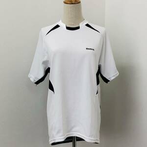 z904 極美品 Reebok リーボック Tシャツ 半袖 ロゴプリント スポーツウェア メッシュ 白 ホワイト メンズ 万能 アクティブ スポーティ