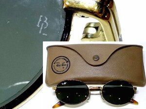 【侍】ヴィンテージ RAY-BAN レイバン B&L ボシュロム社製 BL砂打ち ゴールド メタル オーバル サングラス オリジナルケース付 美品 20+24