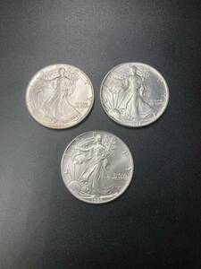 アメリカ DOLLAR 銀貨 硬貨 1ドル リバティ 1986 1OZ 銀貨　3枚まとめ　総重量約94.2g 外国コイン