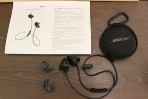 ○Bose SoundSport wireless headphones ワイヤレスイヤホン 【動作保証出品】Bluetooth 接続 マイク付 ブラック 防滴