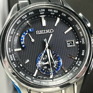 美品 SEIKO BRIGHTZ セイコー ブライツ フライトエキスパート SAGA289 腕時計 電波ソーラー チタニウム アナログ 3針 カレンダー メンズ