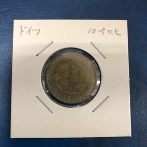 海外コイン ♪ ドイツ 1960年 10ペニヒ 硬貨 アンティーク 昔のお金 古銭 記念硬貨（管理KC505）