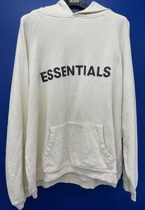 FEAR OF GOD / ESSENTIALS エッセンシャルズ ロゴ フーディ パーカー サイズL オフホワイト