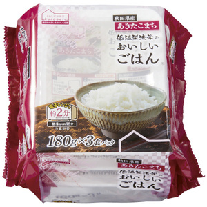くらしにベルク　アイリスフーズ　低温製法米のおいしいごはん　秋田県産あきたこまち　180g×3　複数可