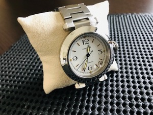 Cartier カルティエ パシャＣ W31015M7 / 型番 2324 / 自動巻き ステンレススチール / Pasha C W31015M7 2324 White Arabic Automatic Date