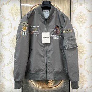 個性EU製＆定価8万◆UABONI*Paris*フライトジャケット/MA-1*ユアボニ*パリ発◆上質 薄手 USAF*TYPE オシャレ INDIANS 2XL/52サイズ