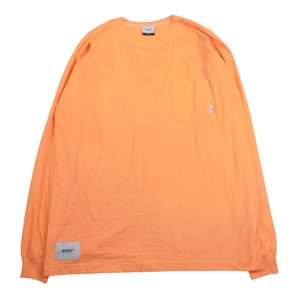 WTAPS ダブルタップス 191ATDT-CSM07 WORF. DESIGN LS バックプリント ロング Tシャツ オレンジ系 02【中古】