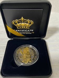 【完売】2016　イギリス 　イングランドのライオン 　ゴールドブラックエンパイア　 2オンス　銀貨　コイン　クイーンズビースト