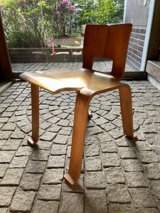 ペリアンデザインの椅子 木製 一枚板