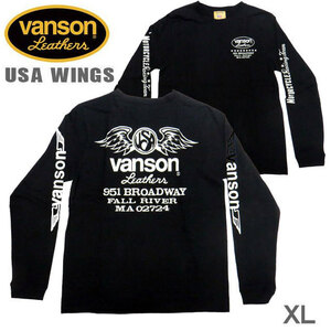 VANSON / バンソン 長袖Ｔシャツ VLS-04「USA Wings」サイズXL　モトブルーズ別注