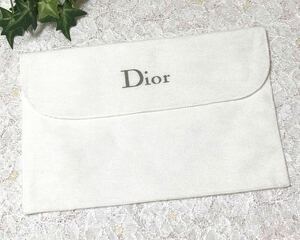クリスチャンディオール 「Christian Dior」 長財布保存袋（1177）正規品 付属品 内袋 布袋 不織布製 24×16cm ホワイト ラウンド長財布用