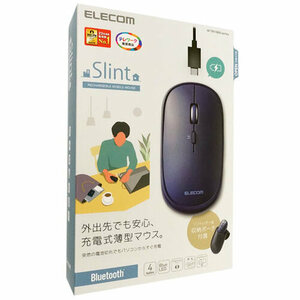 ELECOM エレコム 充電式 Bluetooth4.2薄型マウス Slint4ボタン M-TM15BBBU ブルー [管理:1000021147]