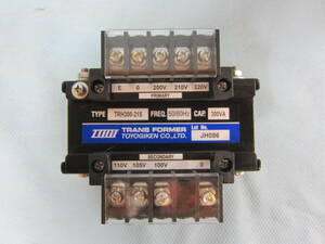 TOYOGIKEN TRANS FORMER TRH300-21S CAP.300VA トランス 変圧器 (外寸約:横11.7cm *奥行10.9cm*縦11.6cm /4.4kg）