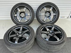 美品RAYS レイズ TE37 SAGA サガ アルミホイール 18インチ 9.5J +31 pcd114.3 5H GTRサイズ volk racing ボルクレーシング 245/40R18