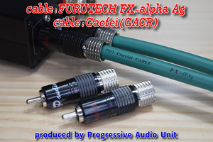 □□ FURUTECH FX-α Ag＋RCA Rp_plug（GACR）/0.45m×2本