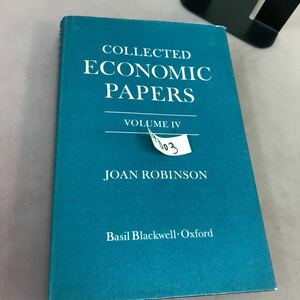 D14-003 COLLECTED ECONOMIC PAPERS VOLUME IV 外国語書籍 書き込みあり